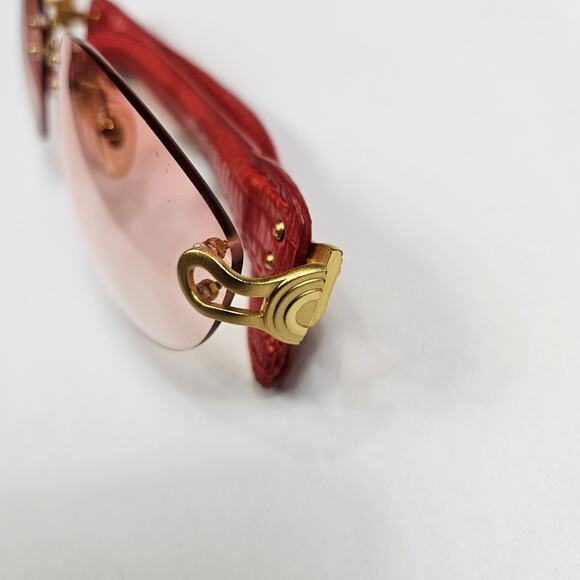 Y2k Celine Rimless Sunglasses Leather Wrapped Horsebit Hinge Vintage main image 8